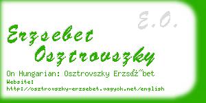 erzsebet osztrovszky business card